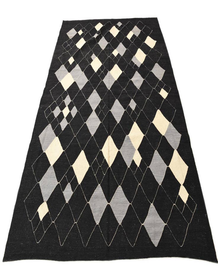 Detail image of  6' 1 x 7' 9  Hand Woven Kilim Modern Wool Rug