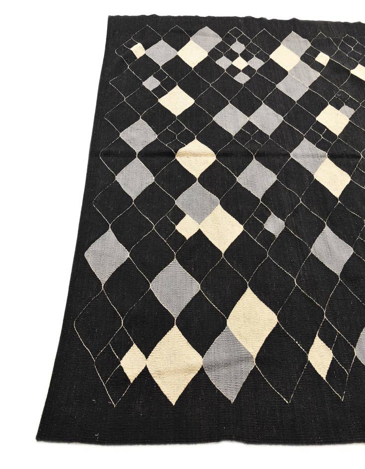 Detail image of  6' 1 x 7' 9  Hand Woven Kilim Modern Wool Rug