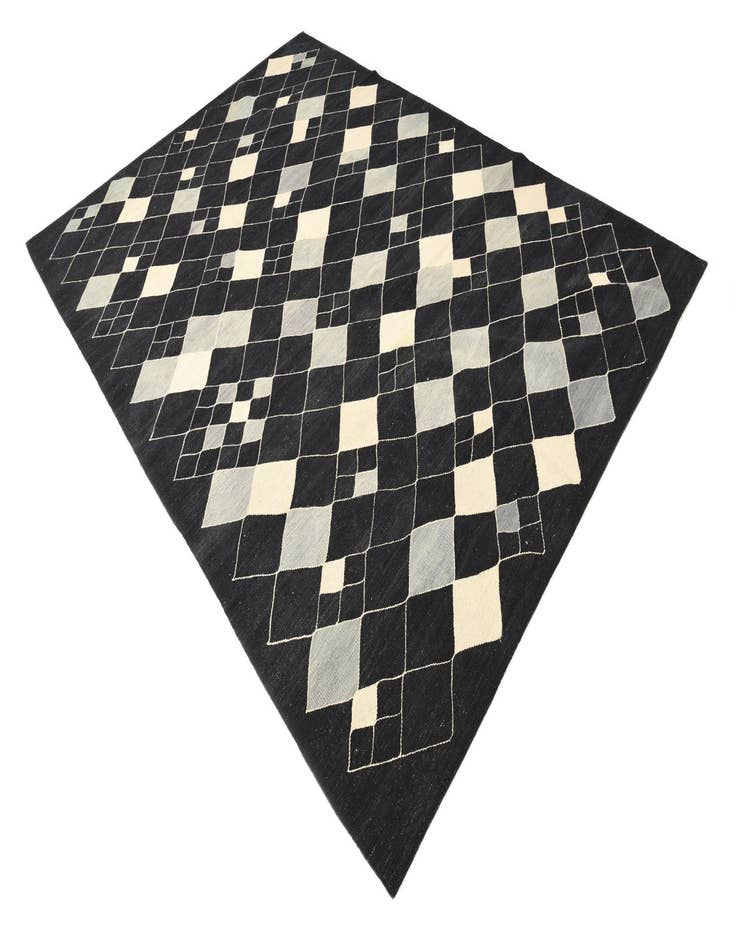 Detail image of  6' 10 x 9' 7  Hand Woven Kilim Modern Wool Rug