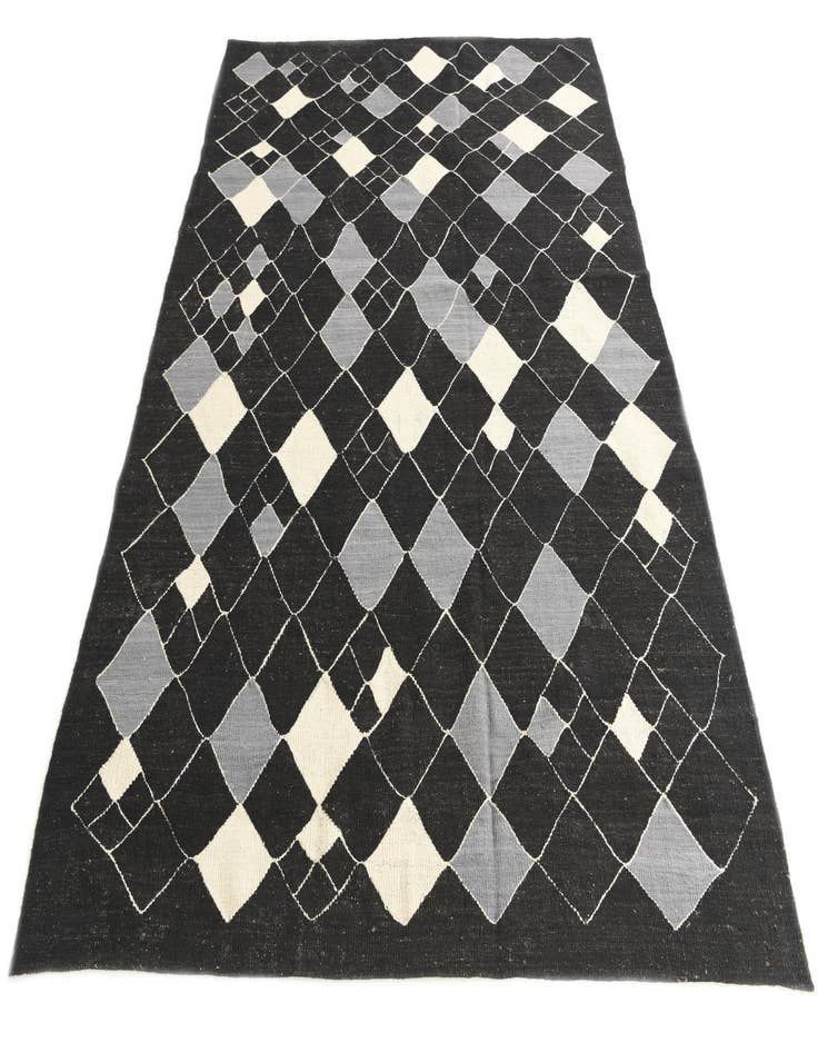 Detail image of  6' x 7' 10  Hand Woven Kilim Modern Wool Rug