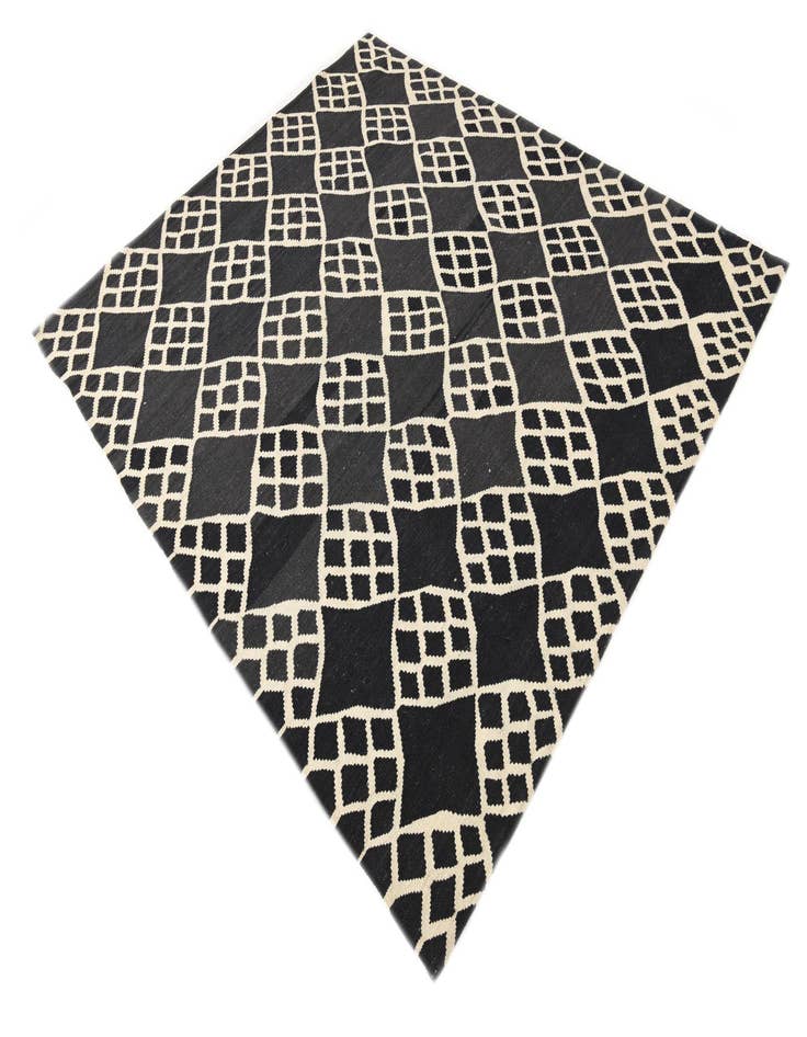 Detail image of  6' 3 x 8' 4  Hand Woven Kilim Modern Wool Rug