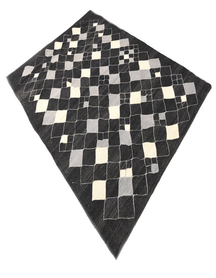 Detail image of  5' 8 x 7' 10  Hand Woven Kilim Modern Wool Rug