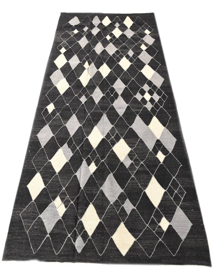 Detail image of  5' 8 x 7' 10  Hand Woven Kilim Modern Wool Rug