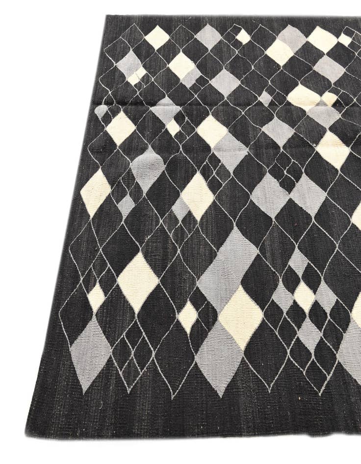 Detail image of  5' 8 x 7' 10  Hand Woven Kilim Modern Wool Rug