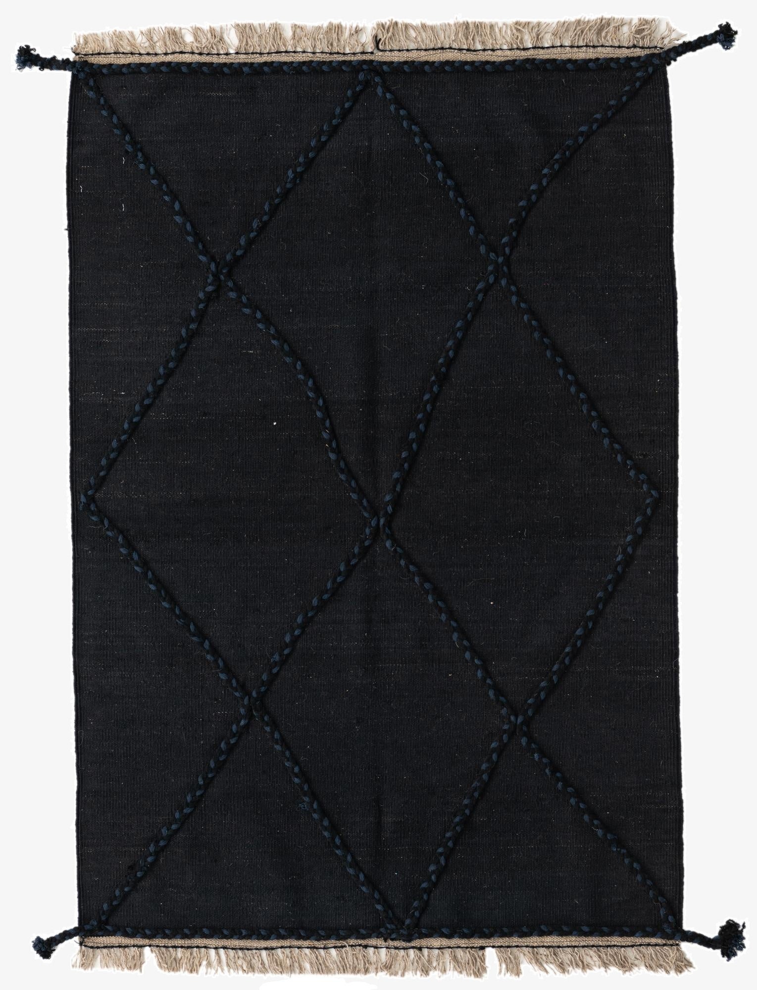  3' 6 x 5' 3  Hand Woven Kilim Modern Wool Rug