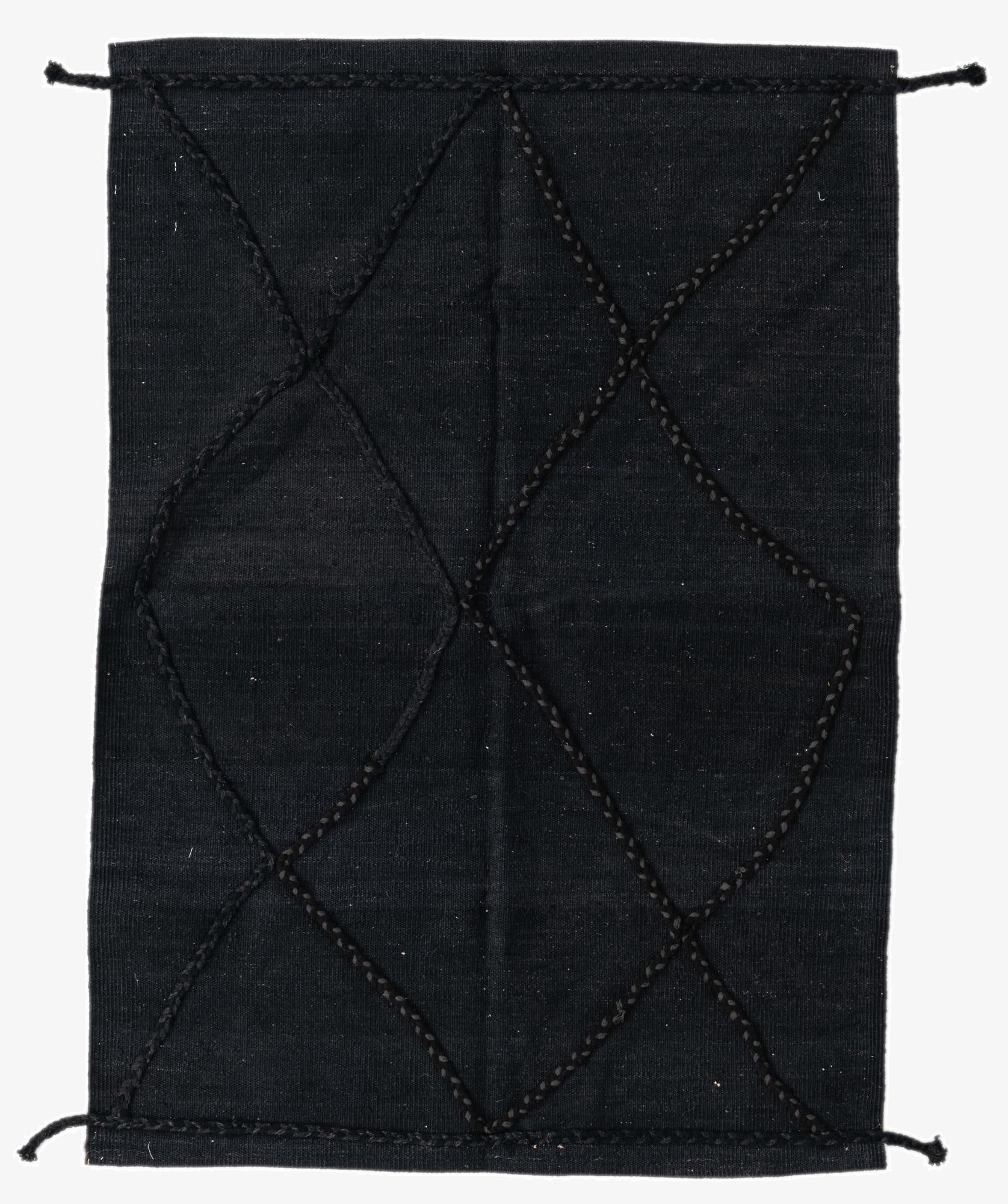  3' 5 x 4' 11  Hand Woven Kilim Modern Wool Rug