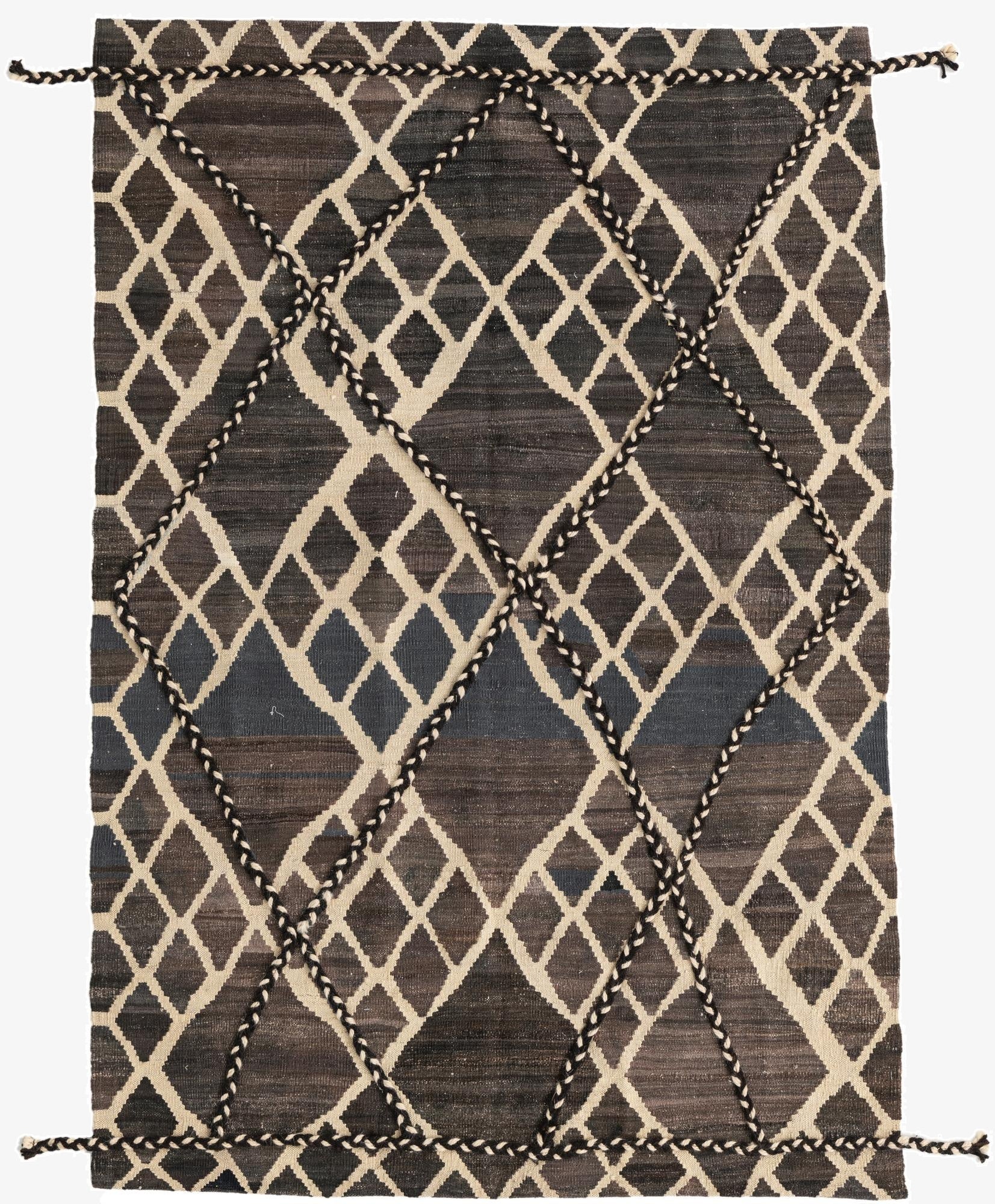  4' x 6'  Hand Woven Kilim Modern Wool Rug