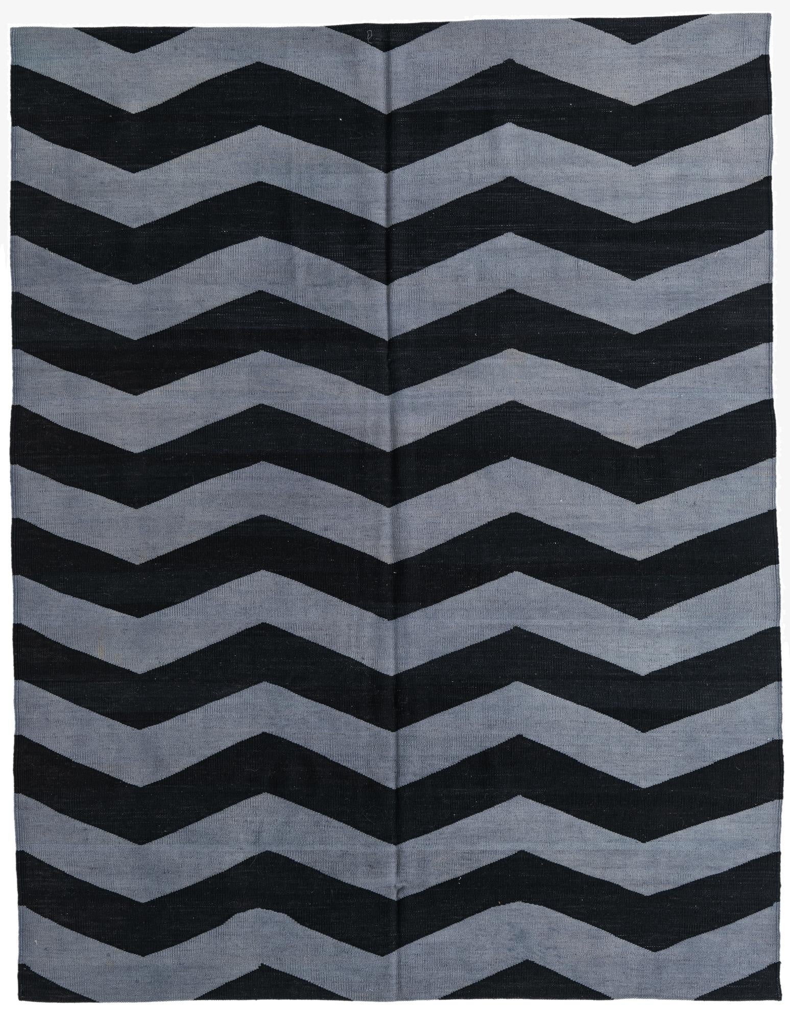  6' x 7' 7  Hand Woven Kilim Modern Wool Rug