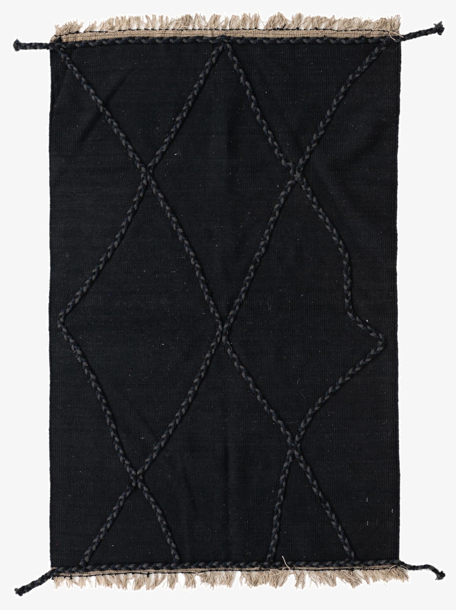  3' 5 x 5' 4  Hand Woven Kilim Modern Wool Rug