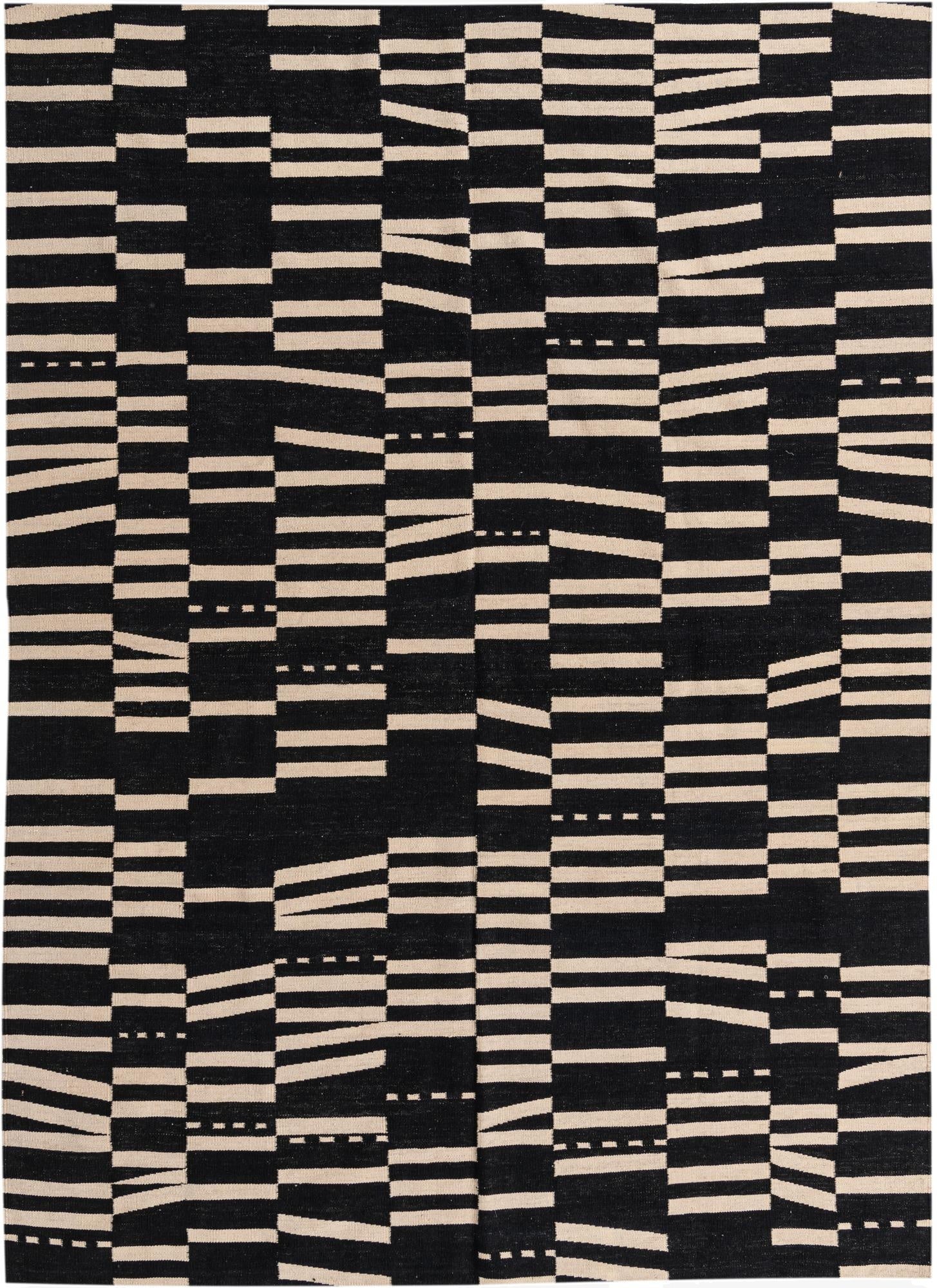  6' 8 x 9' 8  Hand Woven Kilim Modern Wool Rug