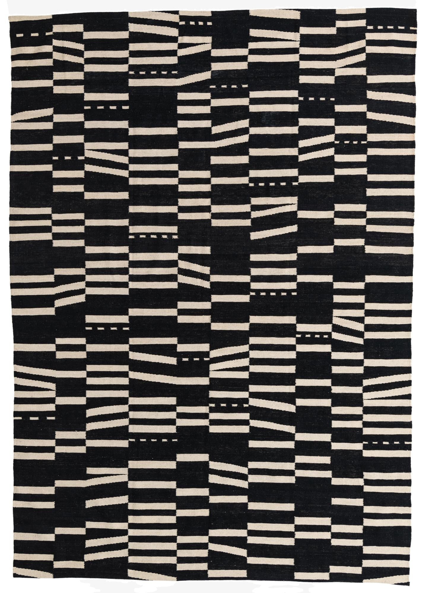  6' 10 x 9' 8  Hand Woven Kilim Modern Wool Rug