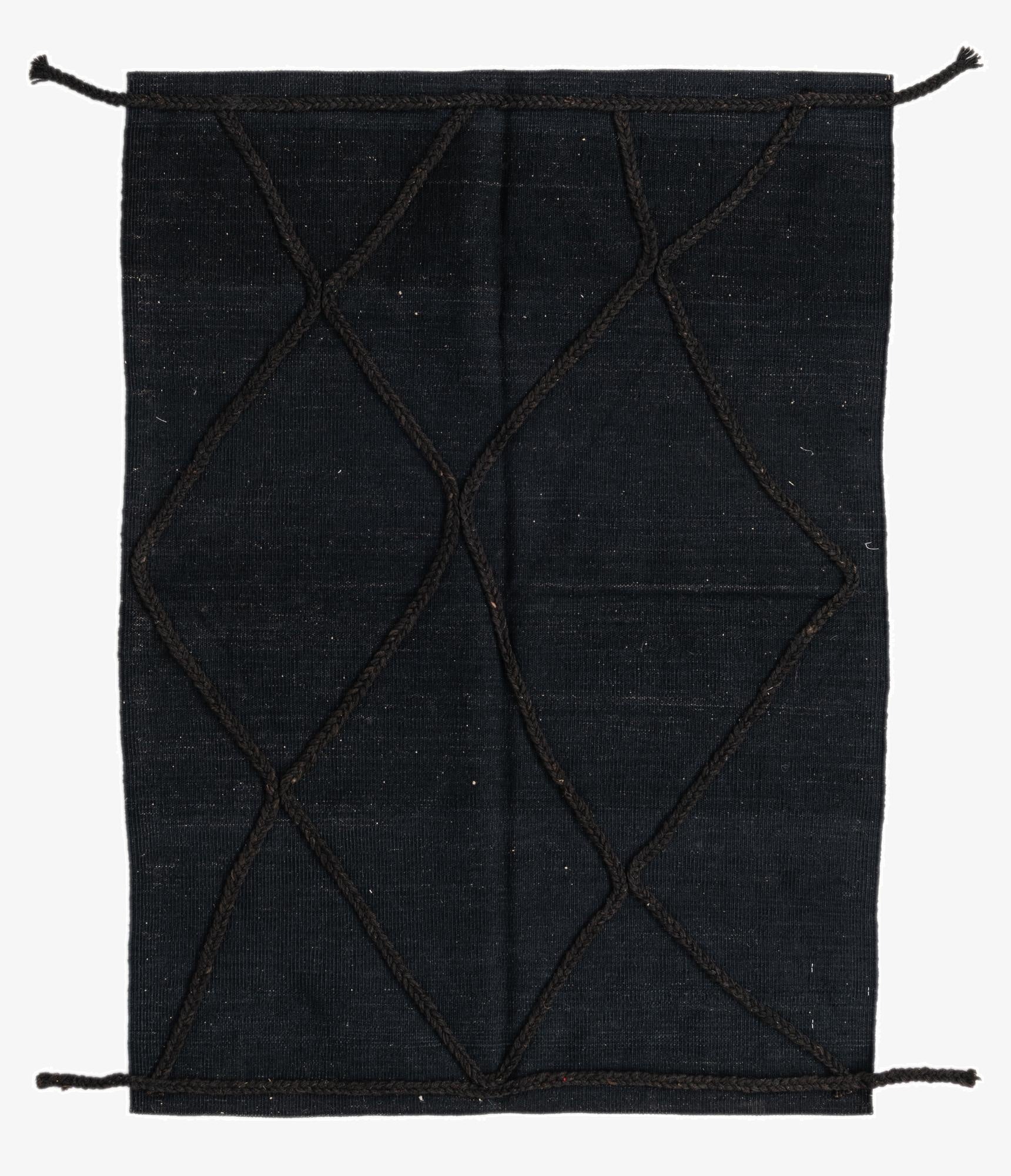  3' 7 x 4' 11  Hand Woven Kilim Modern Wool Rug