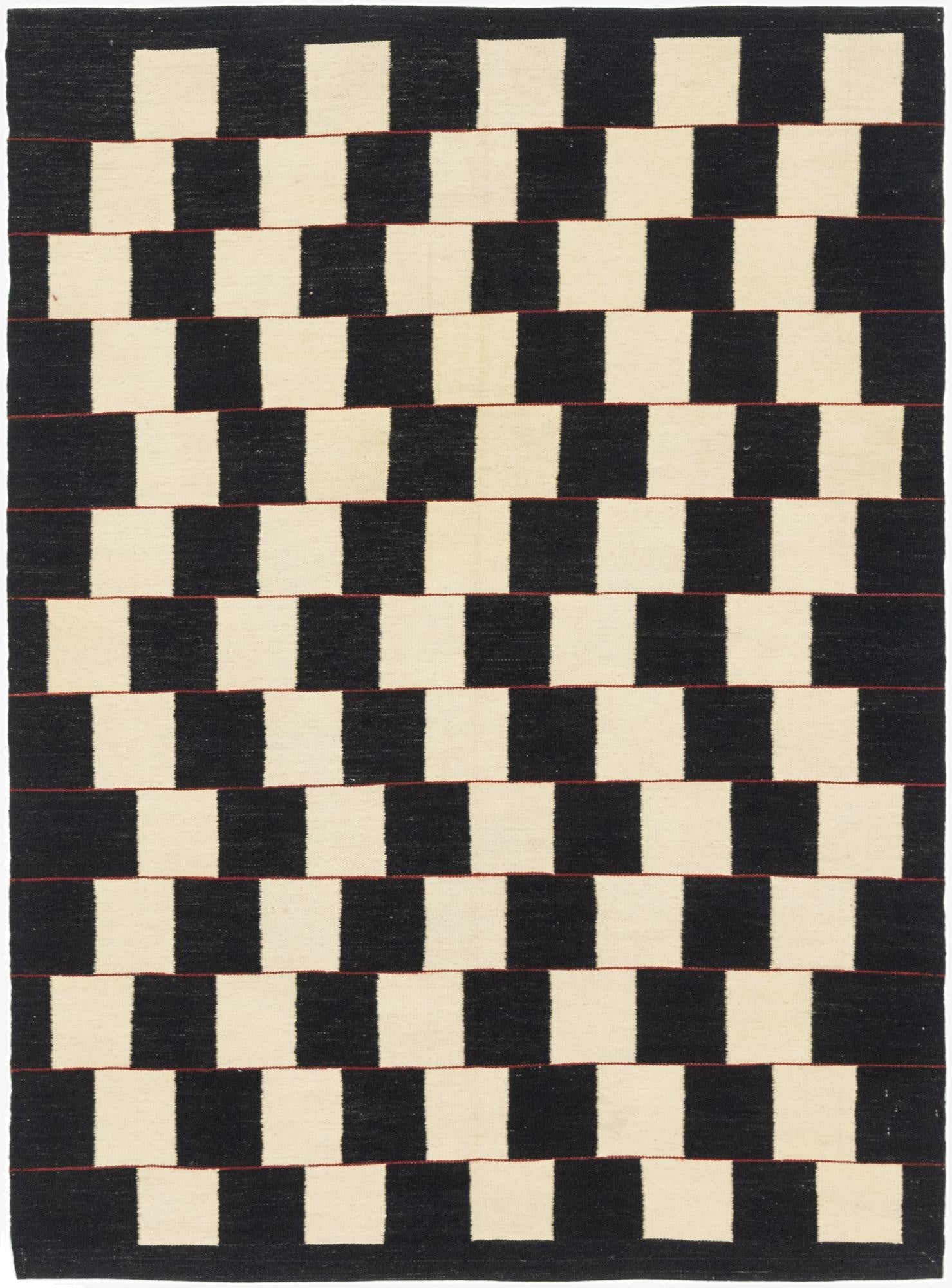  5' x 6' 9  Hand Woven Kilim Modern Wool Rug