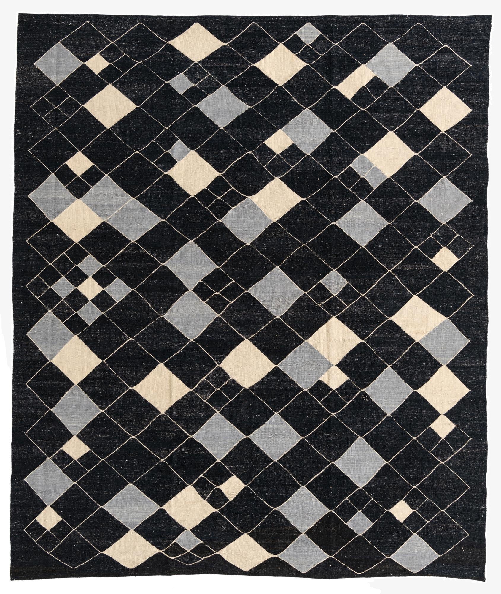  8' 2 x 9' 7  Hand Woven Kilim Modern Wool Rug