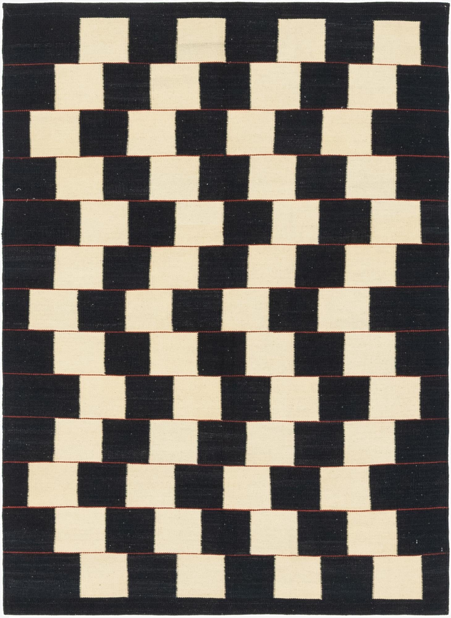  4' 3 x 6'  Hand Woven Kilim Modern Wool Rug