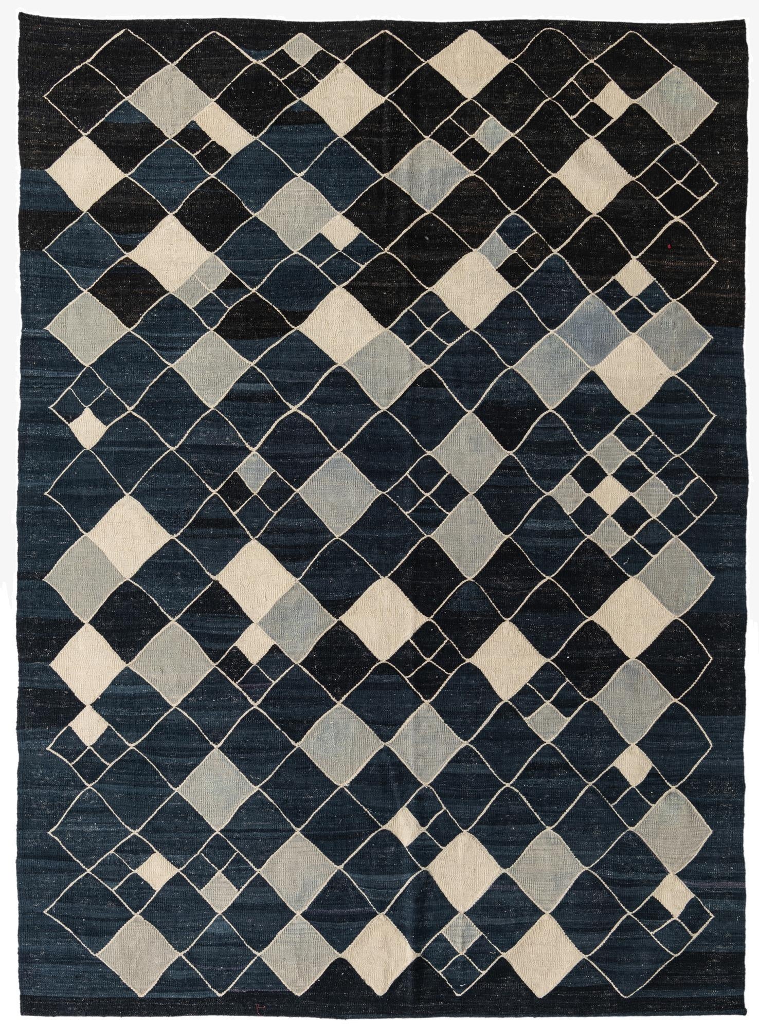  7' 10 x 9' 4  Hand Woven Kilim Modern Wool Rug
