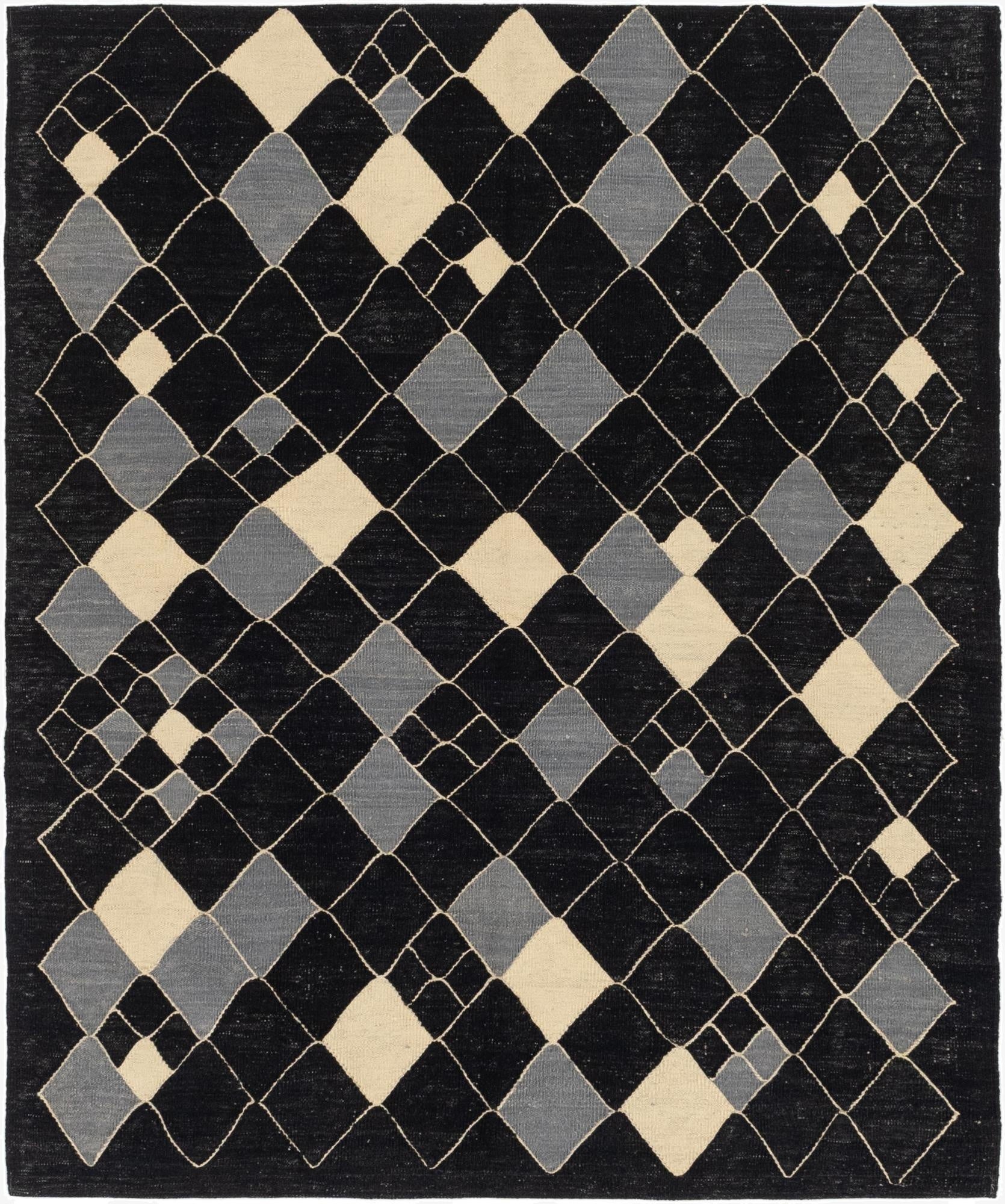  5' 4 x 6' 4  Hand Woven Kilim Modern Wool Rug