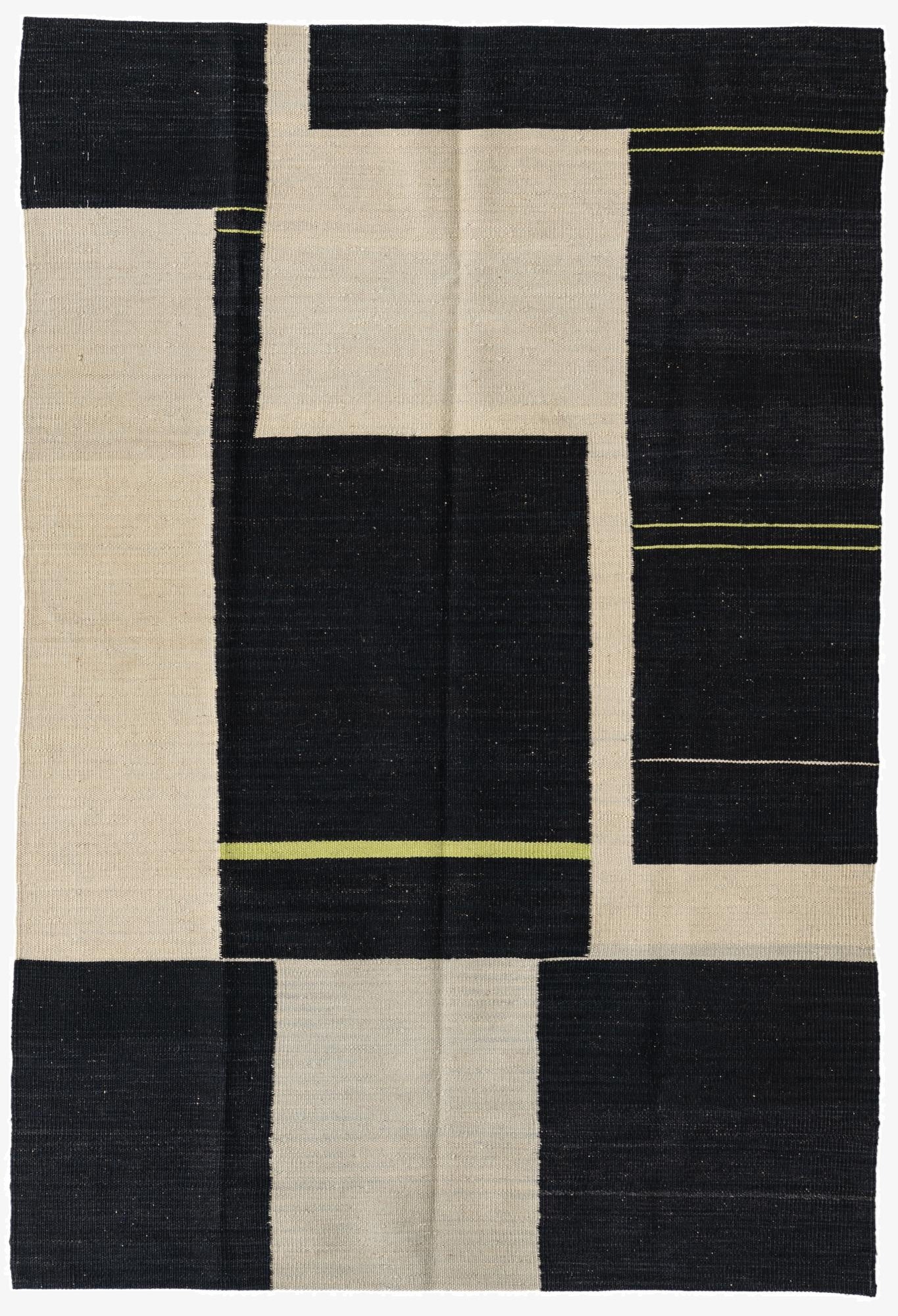  4' x 5' 10  Hand Woven Kilim Modern Wool Rug