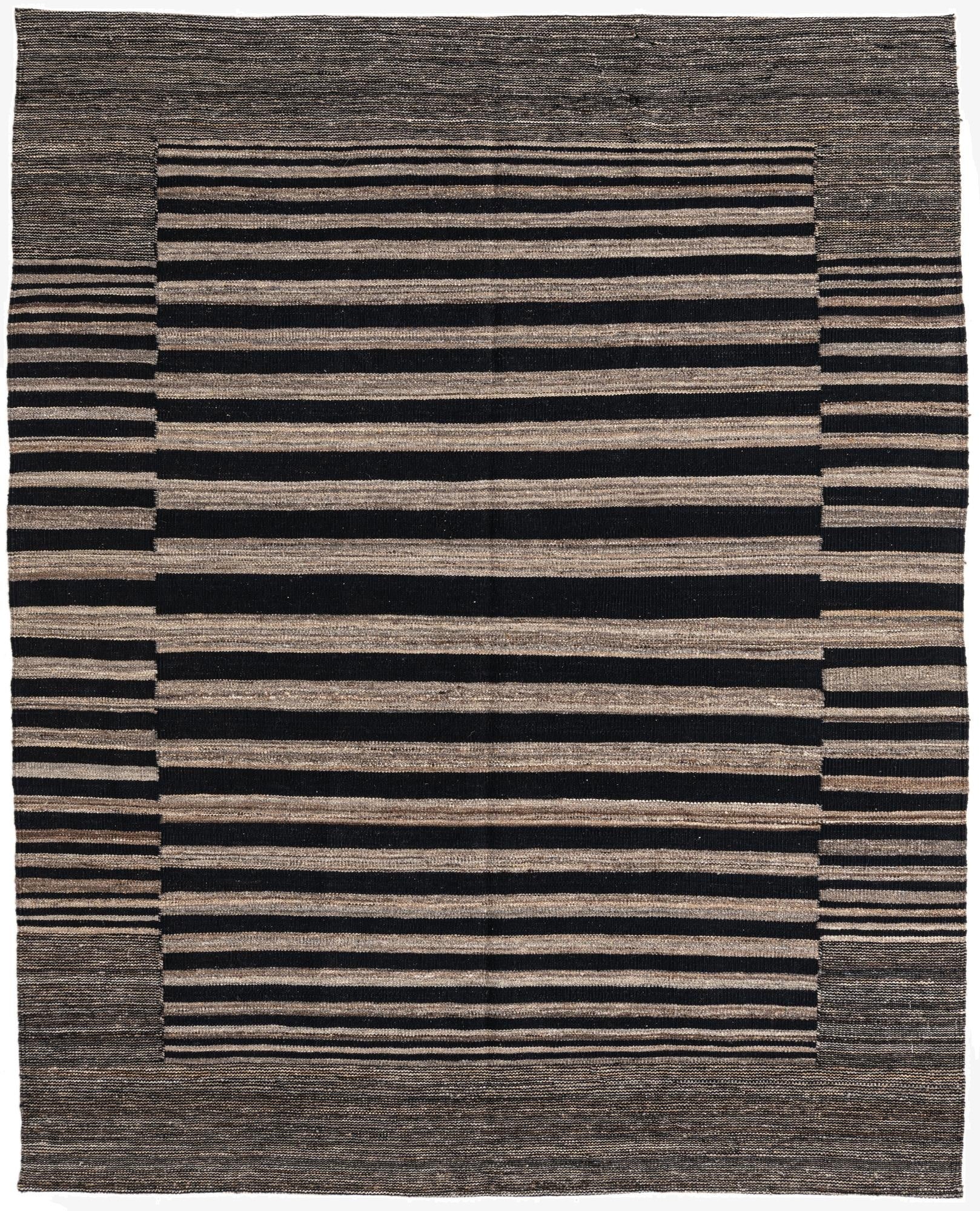  5' 2 x 6' 5  Hand Woven Kilim Modern Wool Rug