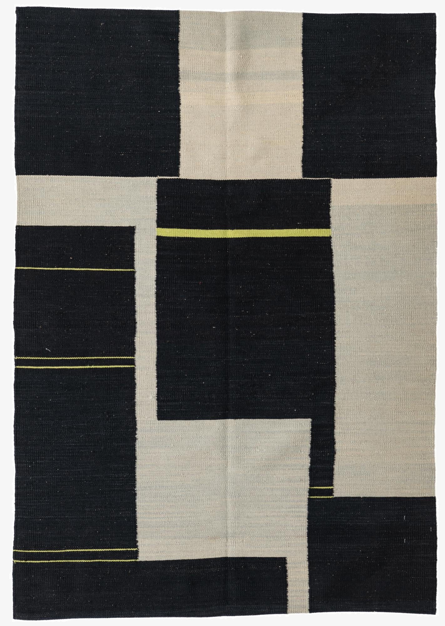  4' 1 x 5' 10  Hand Woven Kilim Modern Wool Rug