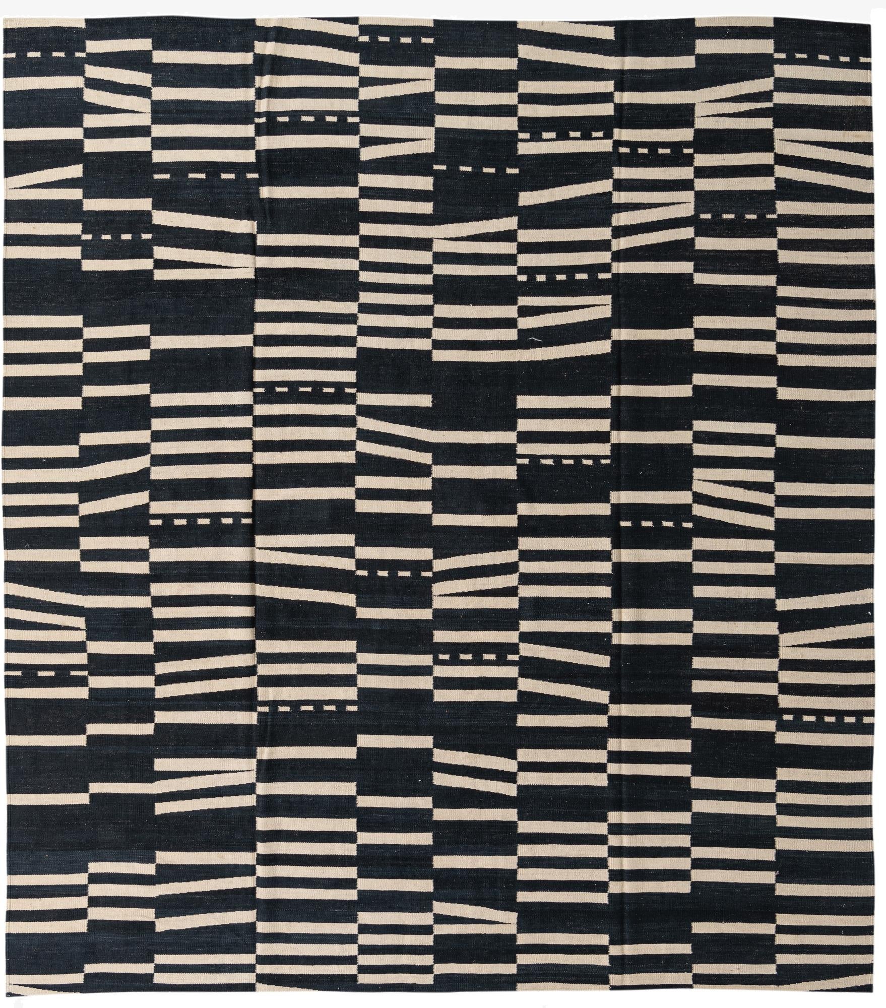  8' 7 x 9' 10  Hand Woven Kilim Modern Wool Rug