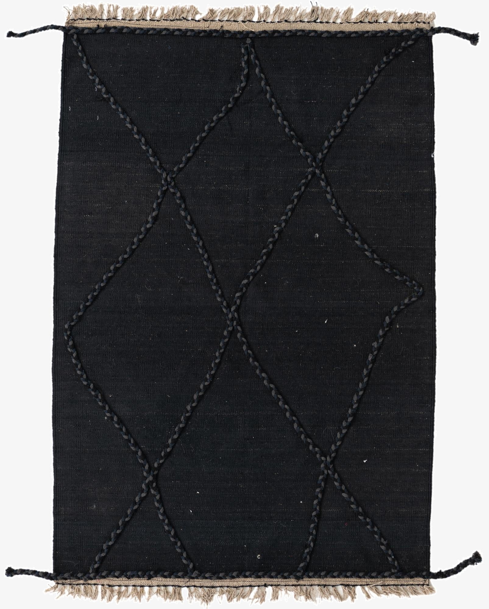  3' 7 x 5' 2  Hand Woven Kilim Modern Wool Rug