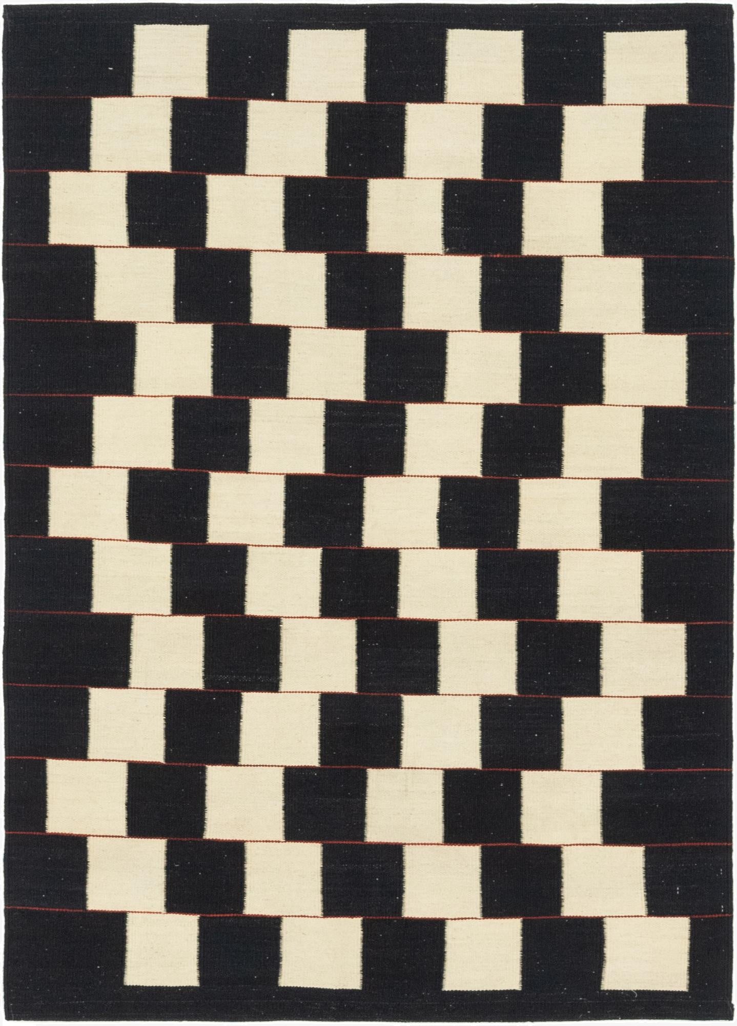  4' 3 x 6'  Hand Woven Kilim Modern Wool Rug