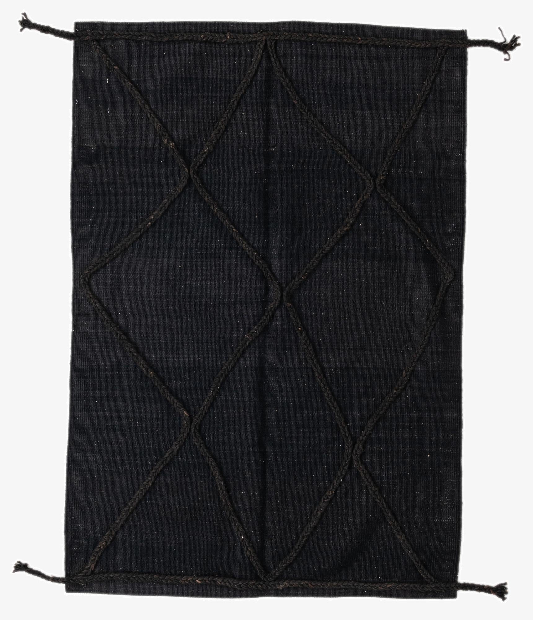  3' 4 x 4' 11  Hand Woven Kilim Modern Wool Rug