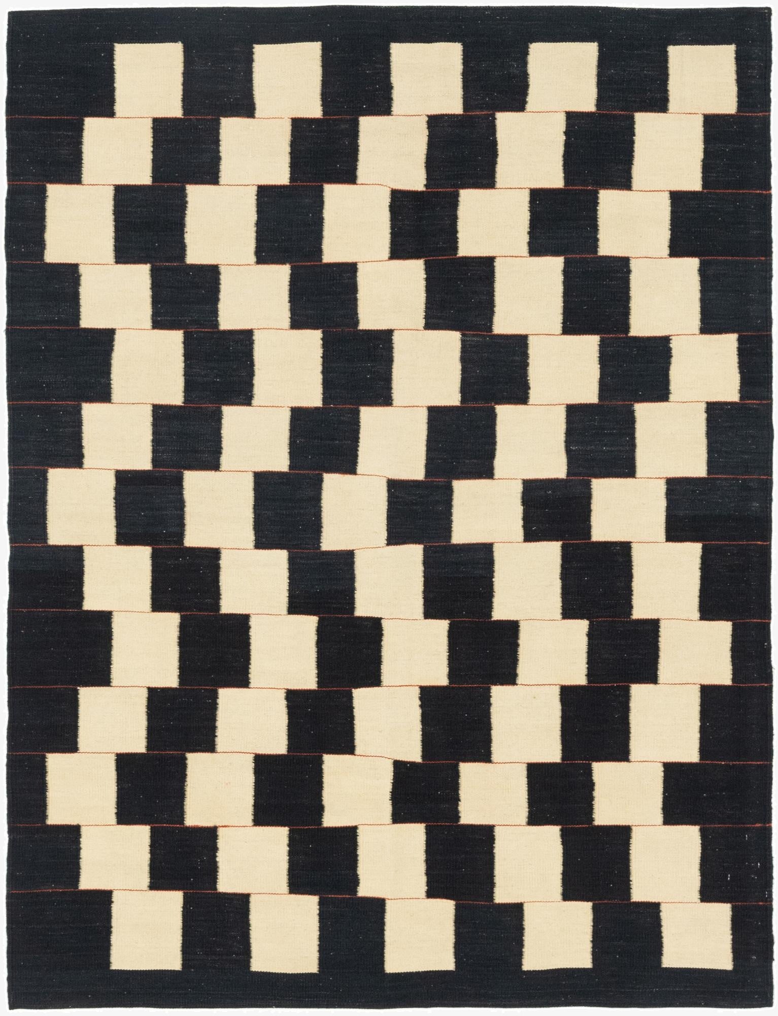  5' 2 x 6' 10  Hand Woven Kilim Modern Wool Rug