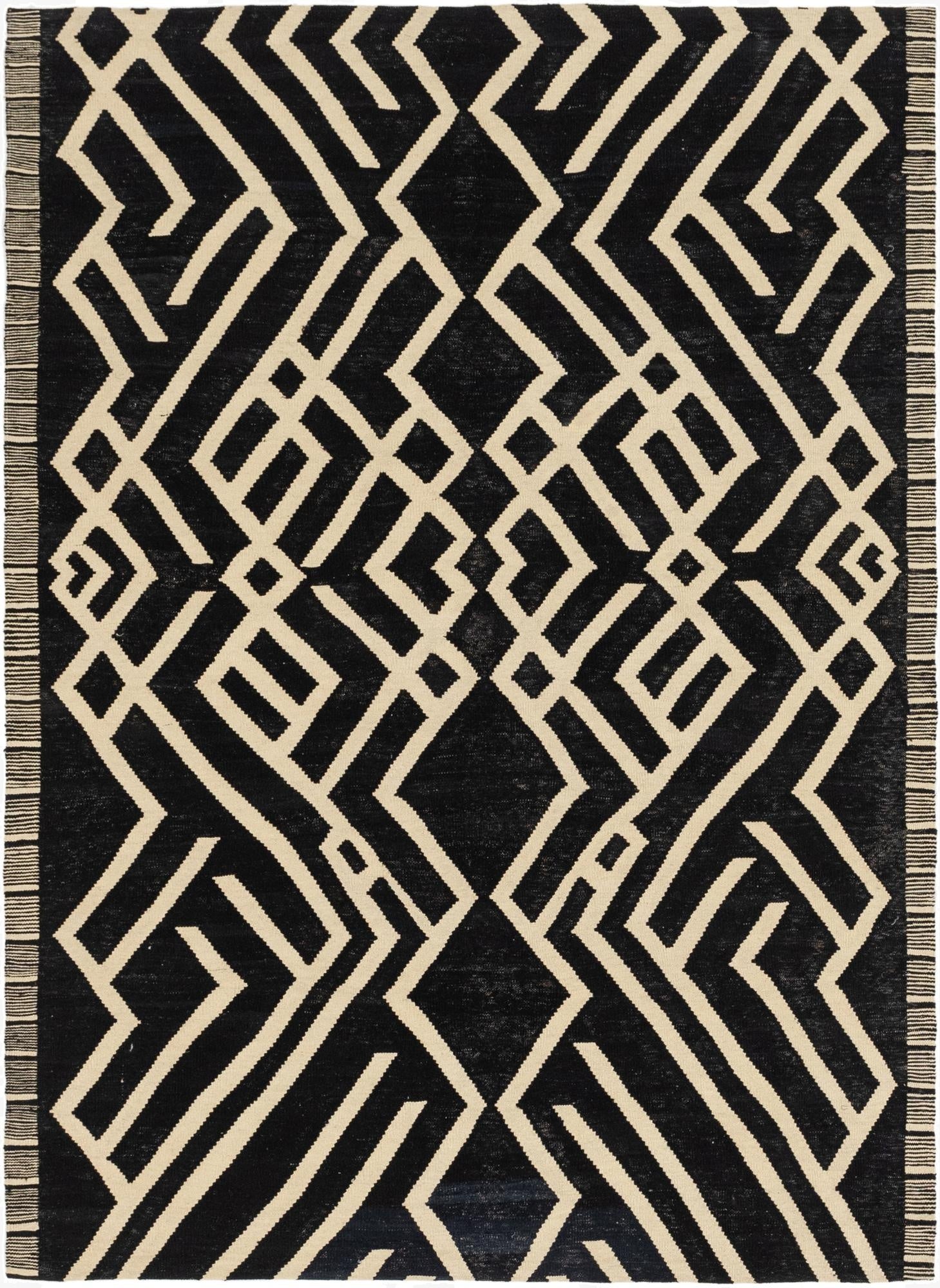  5' 8 x 7' 8  Hand Woven Kilim Modern Wool Rug