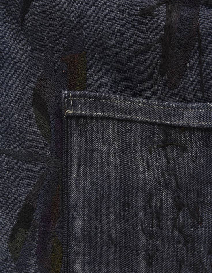 Detail image of  4' 2 x 5' 7  Hand Woven Kilim Suzani Wool Rug