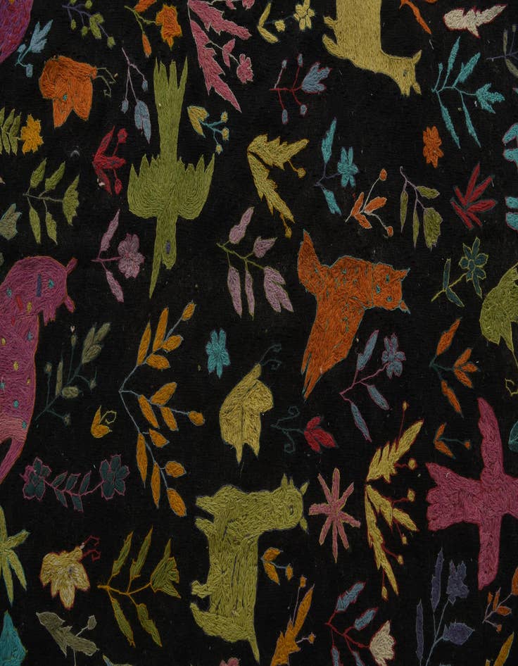 Detail image of  6' 6 x 9' 3  Hand Woven Kilim Suzani Wool Rug