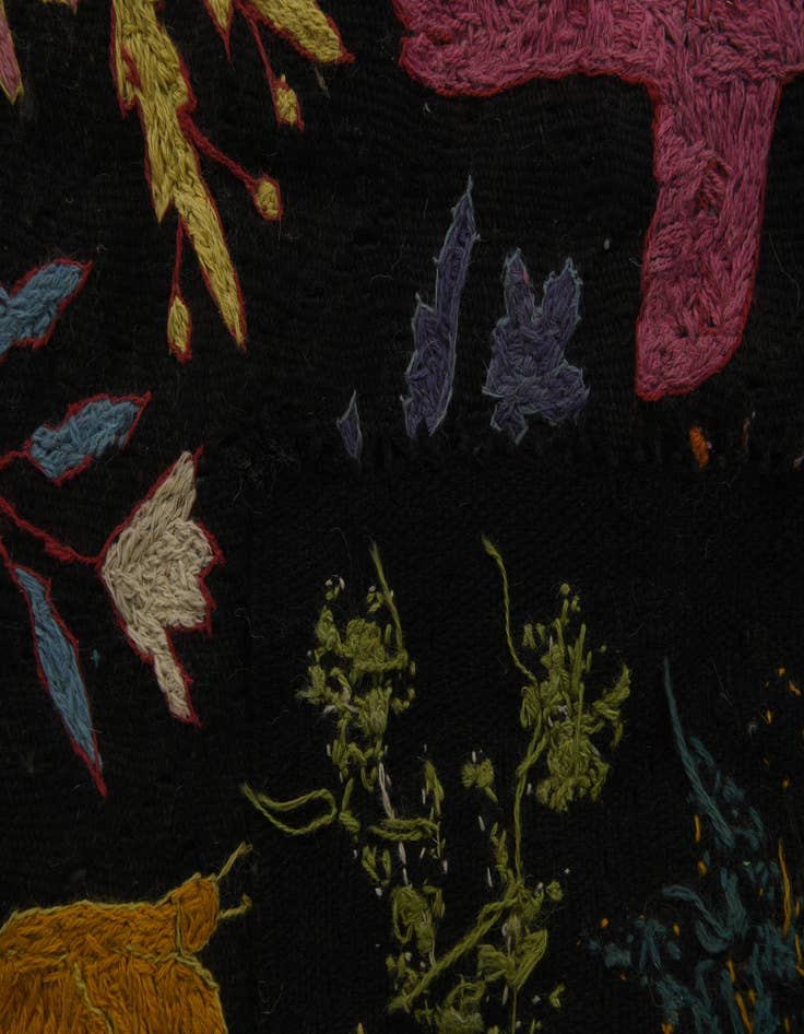 Detail image of  6' 6 x 9' 3  Hand Woven Kilim Suzani Wool Rug