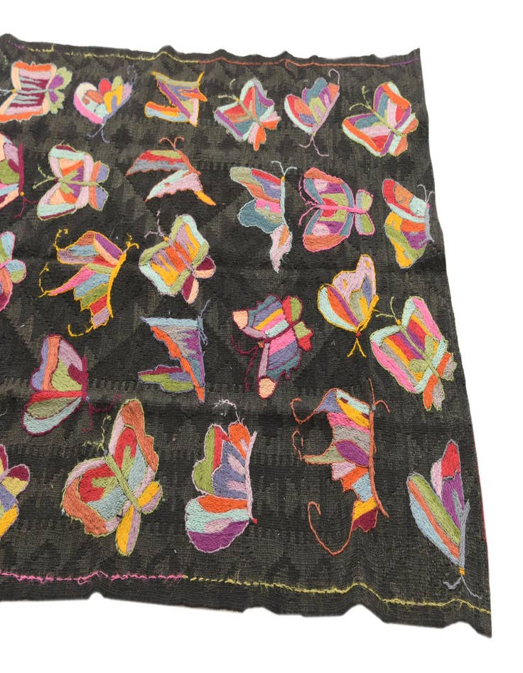 Detail image of  4' x 5' 3  Hand Woven Kilim Suzani Wool Rug