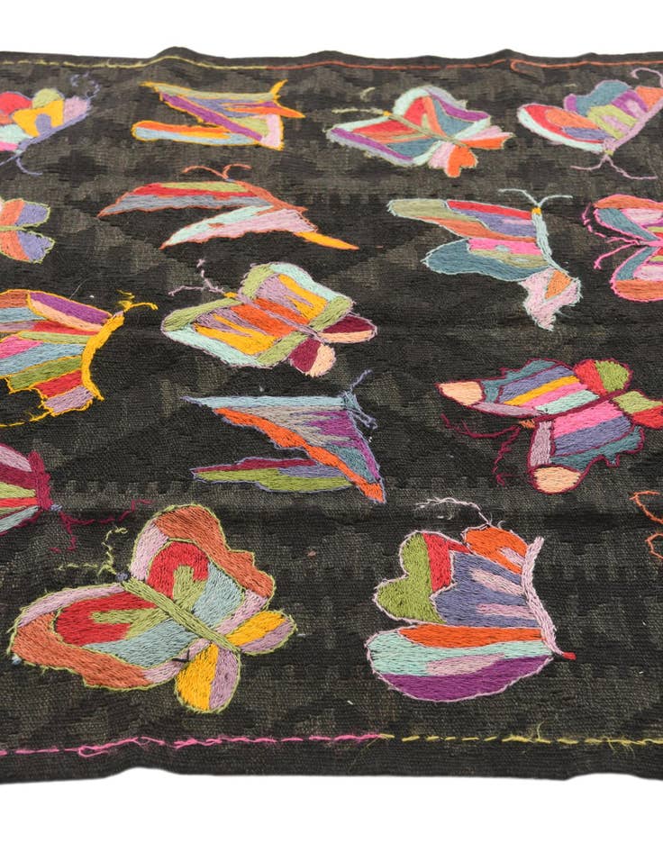 Detail image of  4' x 5' 3  Hand Woven Kilim Suzani Wool Rug