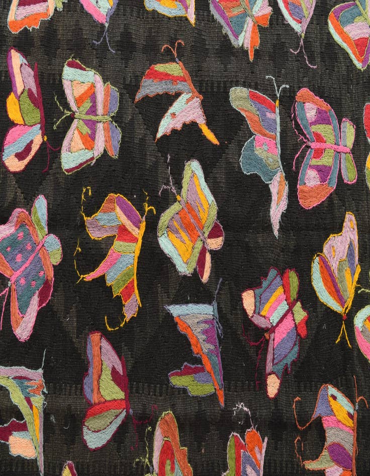 Detail image of  4' x 5' 3  Hand Woven Kilim Suzani Wool Rug