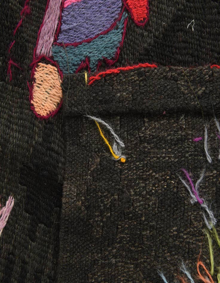 Detail image of  4' x 5' 3  Hand Woven Kilim Suzani Wool Rug