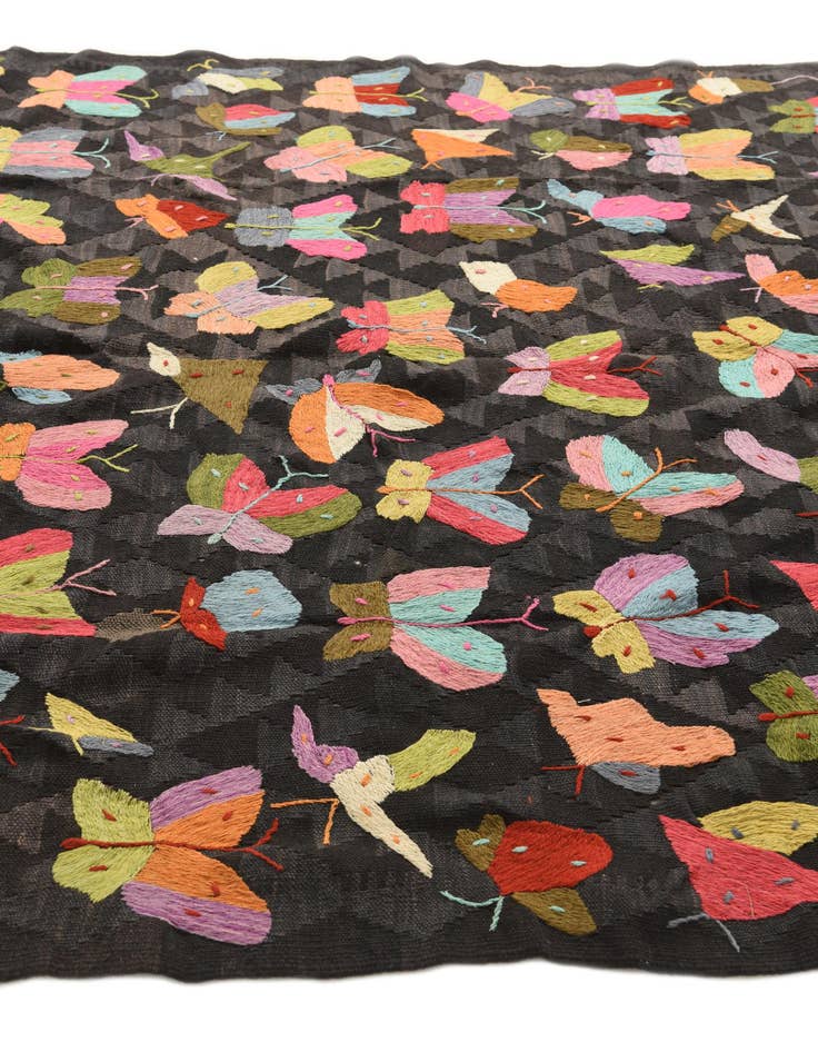 Detail image of  6' 4 x 9' 4  Hand Woven Kilim Suzani Wool Rug