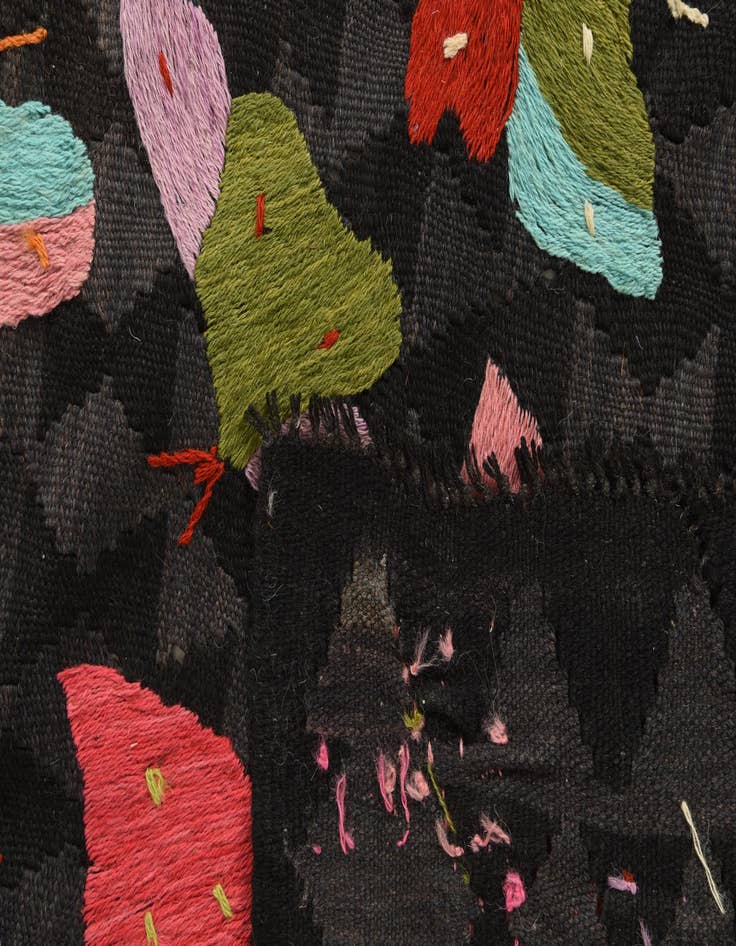 Detail image of  6' 4 x 9' 4  Hand Woven Kilim Suzani Wool Rug