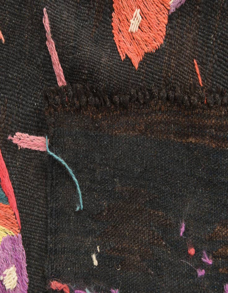 Detail image of  4' 6 x 6' 6  Hand Woven Kilim Suzani Wool Rug