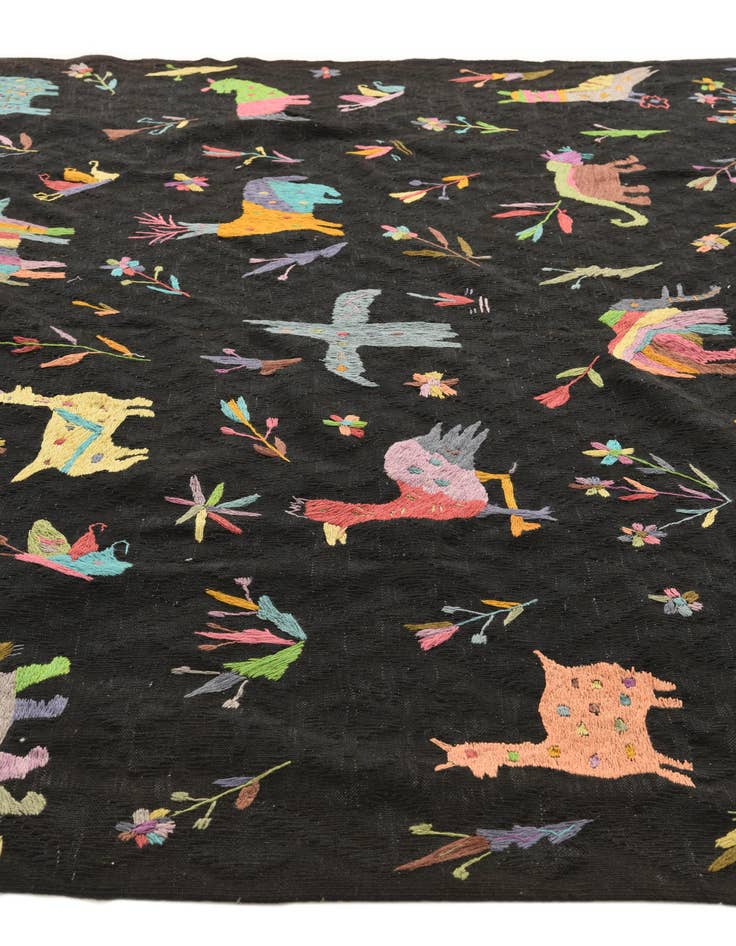 Detail image of  7' 2 x 9' 4  Hand Woven Kilim Suzani Wool Rug