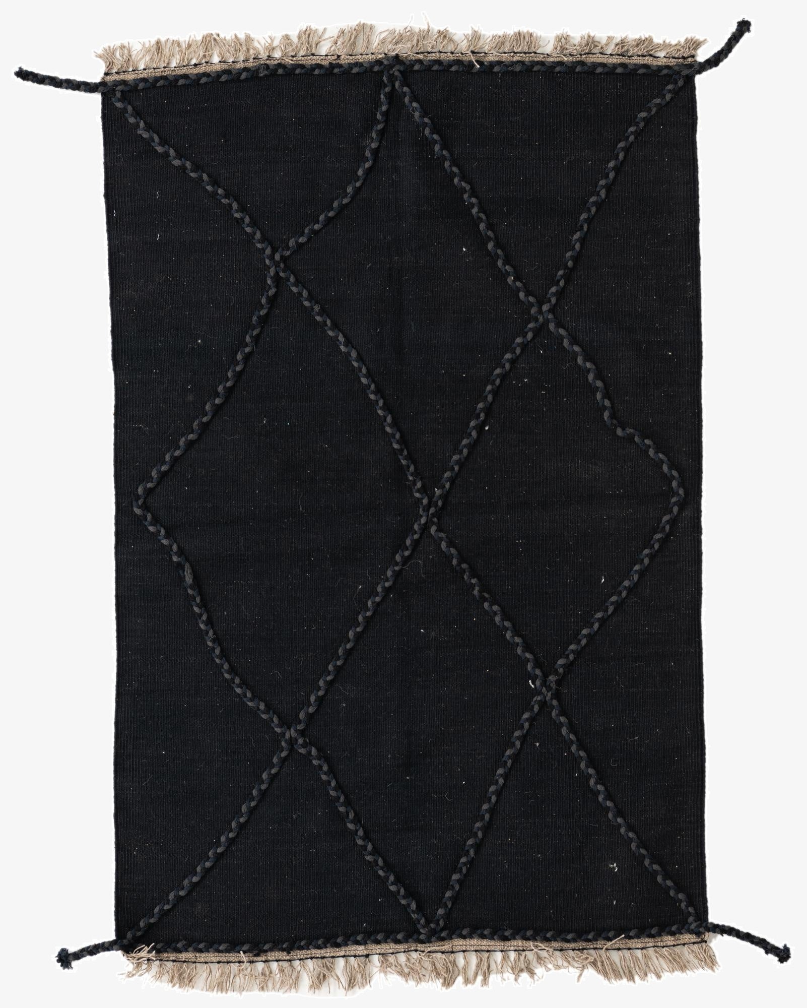  3' 5 x 5' 3  Hand Woven Kilim Suzani Wool Rug