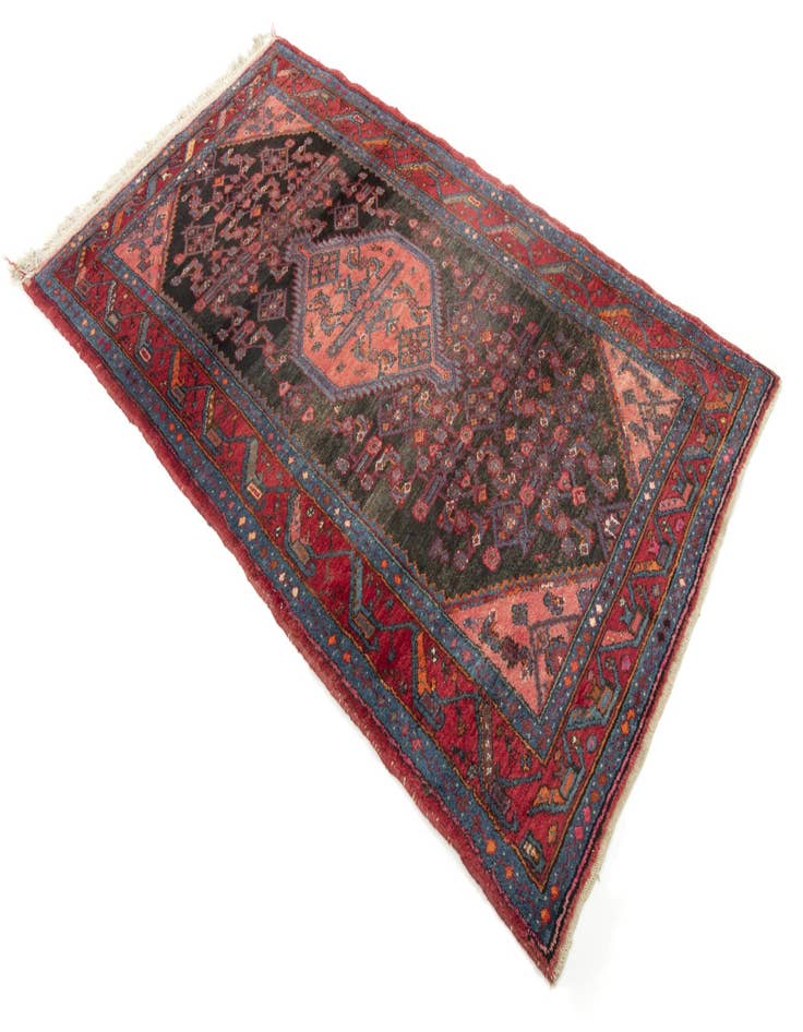 Detail image of  4' 2 x 7' 3  Hand Knotted Mehraban Persian Wool Rug