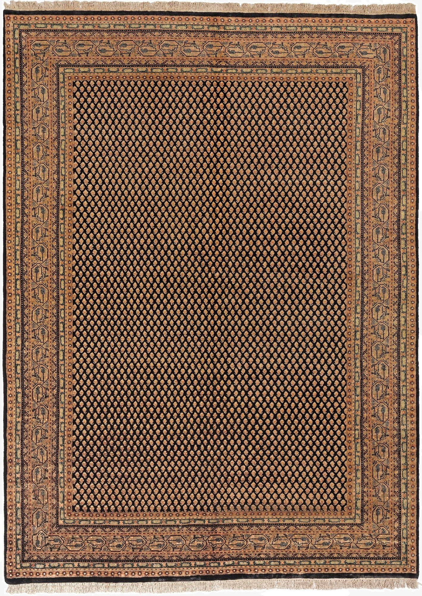  5' 8 x 7' 8  Hand Knotted Mir Wool Rug