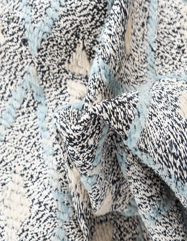 Detail image of  4' 8 x 7'  Hand Knotted Modern Ziegler Wool Rug