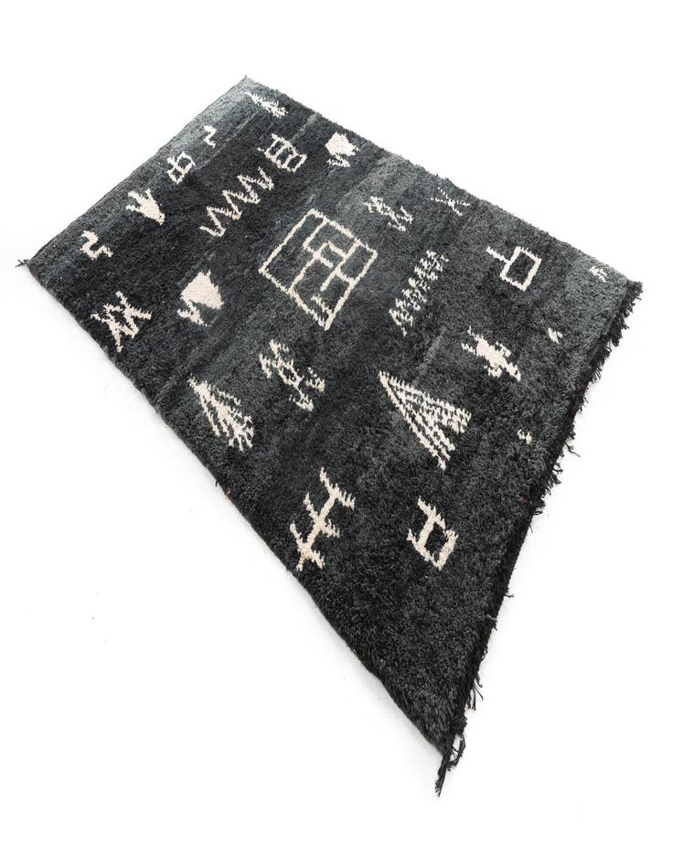 Detail image of  5' 2 x 8' 3  Hand Knotted Moroccan Wool Rug