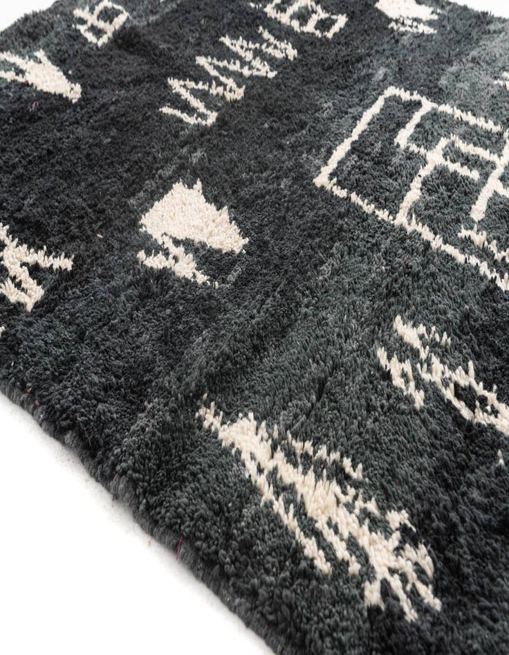 Detail image of  5' 2 x 8' 3  Hand Knotted Moroccan Wool Rug