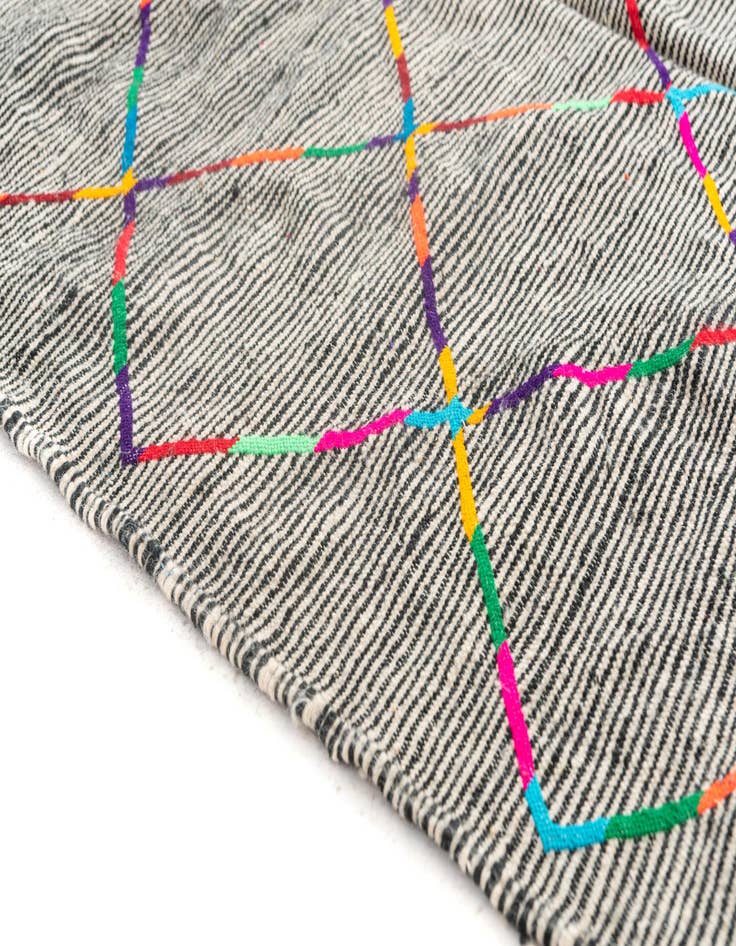 Detail image of  4' 10 x 8'  Hand Knotted Moroccan Wool Rug