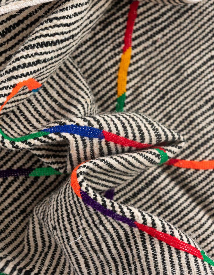 Detail image of  4' 10 x 8'  Hand Knotted Moroccan Wool Rug