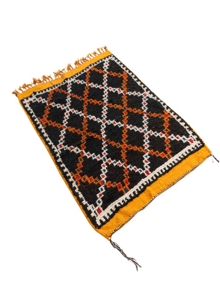 Detail image of  3' 5 x 4' 5  Hand Knotted Moroccan Oriental Wool Rug